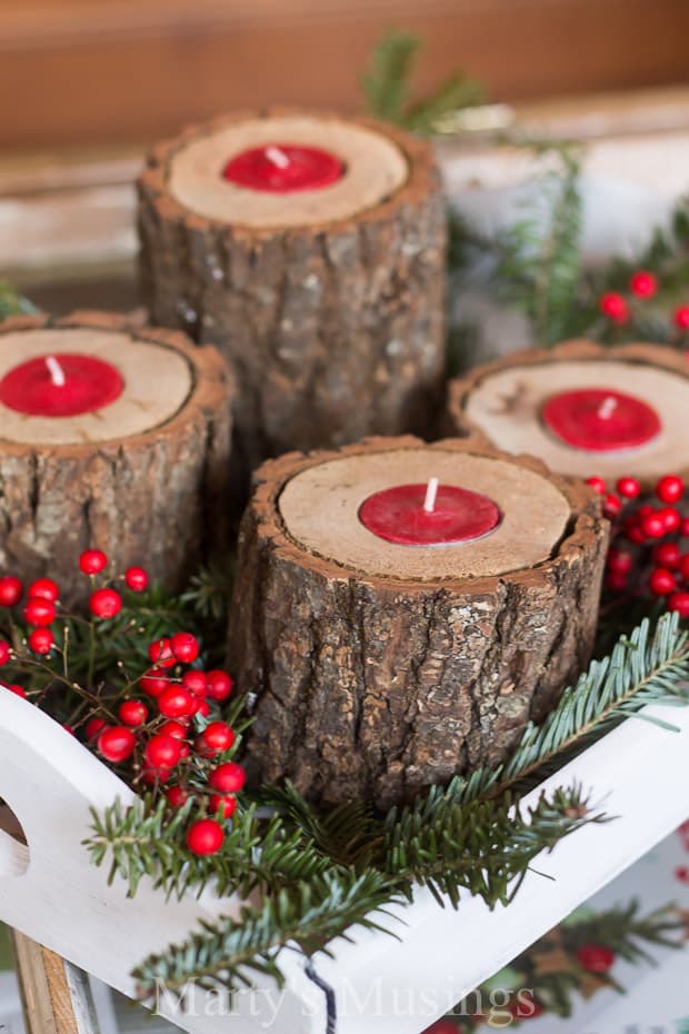 Rustic Wood Tea Light Candle Holder - Marty's Musings