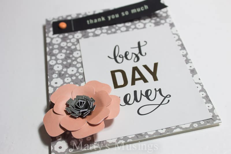 These simple cards can be made from left over scrapbook papers and embellishments in 5 minutes or less!