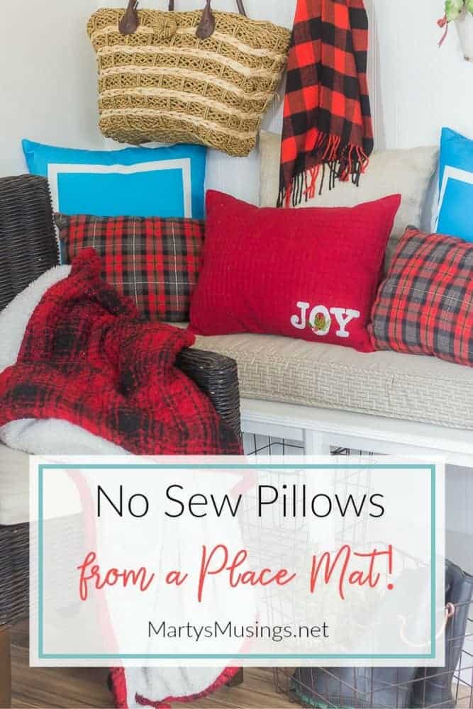 How to Make an Easy and Cheap DIY No Sew Place Mat Pillow