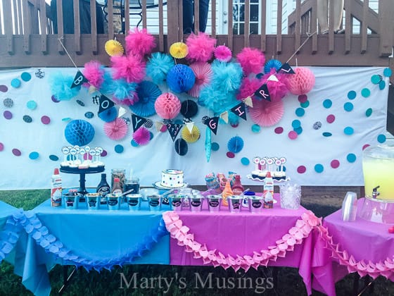 Food and decor for baby gender reveal 1