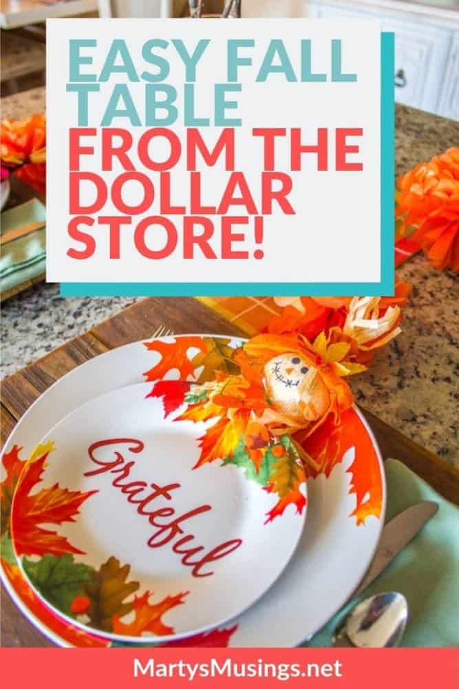 Easy Dollar Store Fall Table Decorations - Marty's Musings