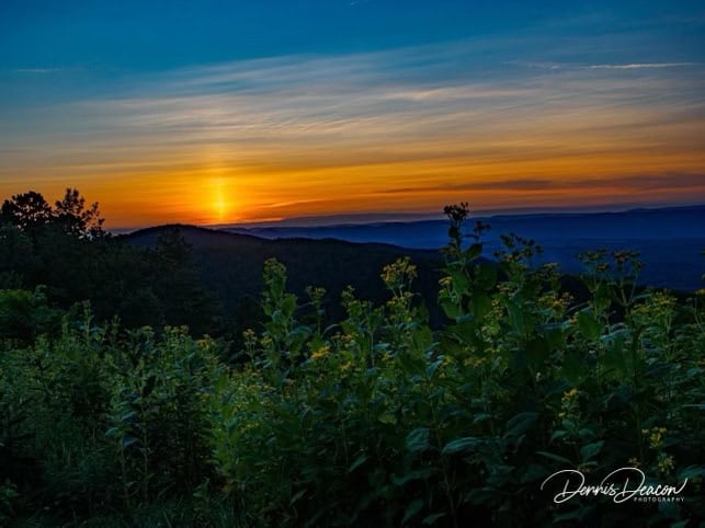 Beautiful sunset over mountains